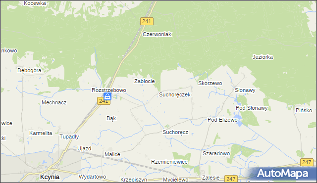 mapa Suchoręczek, Suchoręczek na mapie Targeo