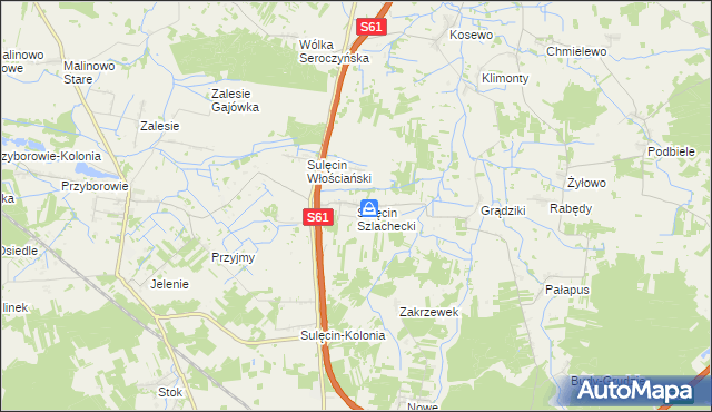 mapa Sulęcin Szlachecki, Sulęcin Szlachecki na mapie Targeo