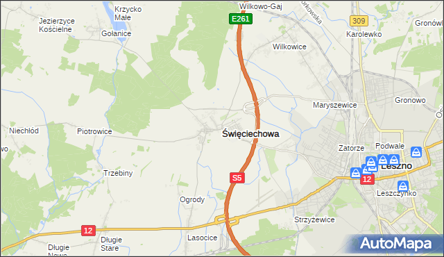 mapa Święciechowa, Święciechowa na mapie Targeo