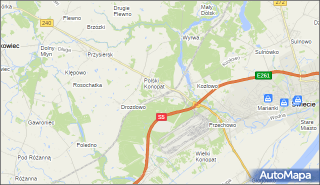 mapa Terespol Pomorski, Terespol Pomorski na mapie Targeo