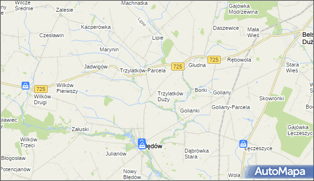 mapa Trzylatków Duży, Trzylatków Duży na mapie Targeo