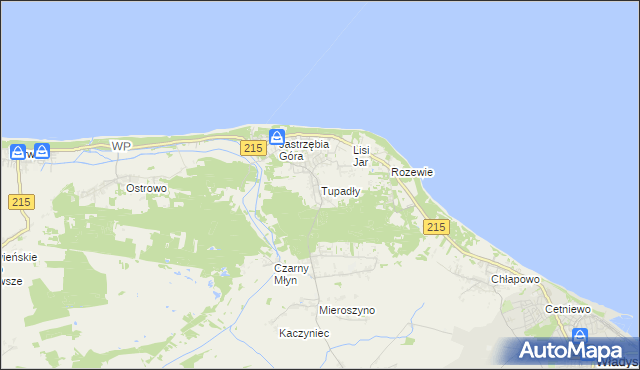 mapa Tupadły gmina Władysławowo, Tupadły gmina Władysławowo na mapie Targeo