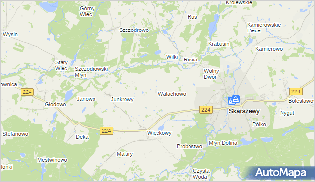 mapa Wałachowo, Wałachowo na mapie Targeo