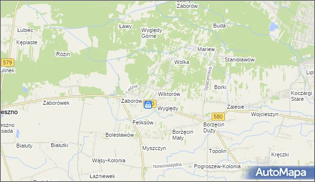 mapa Wiktorów gmina Leszno, Wiktorów gmina Leszno na mapie Targeo