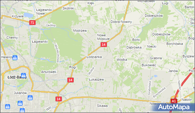 mapa Wilanów gmina Łódź, Wilanów gmina Łódź na mapie Targeo