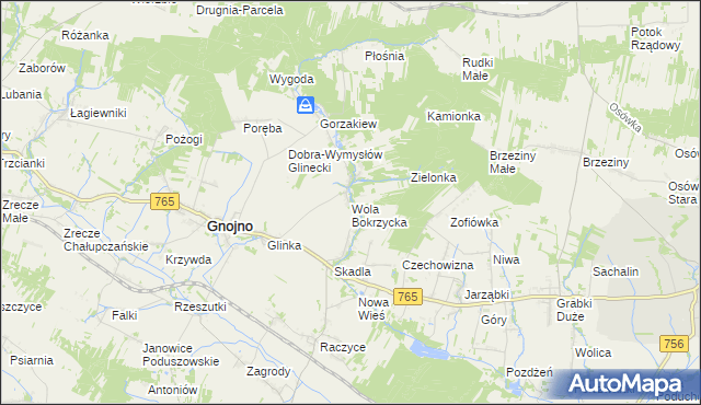 mapa Wola Bokrzycka, Wola Bokrzycka na mapie Targeo