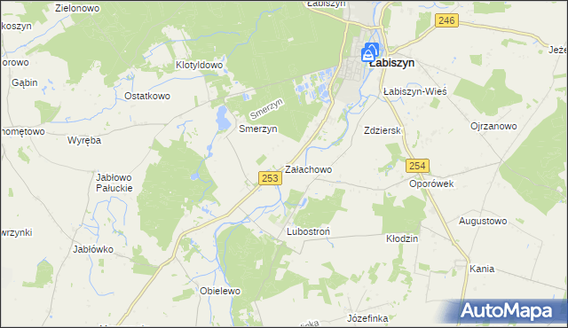 mapa Załachowo, Załachowo na mapie Targeo