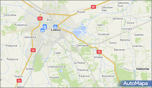 mapa Zielkowice, Zielkowice na mapie Targeo