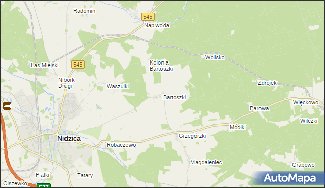 mapa Bartoszki, Bartoszki na mapie Targeo