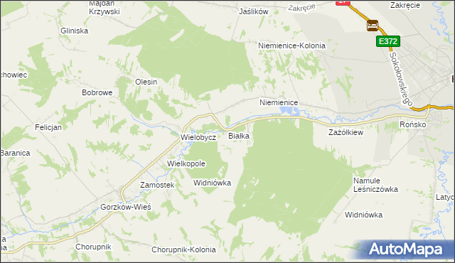 mapa Białka gmina Krasnystaw, Białka gmina Krasnystaw na mapie Targeo