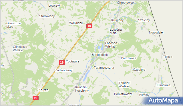 mapa Białobłockie, Białobłockie na mapie Targeo