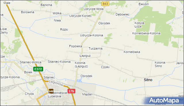 mapa Borowina Sitaniecka, Borowina Sitaniecka na mapie Targeo