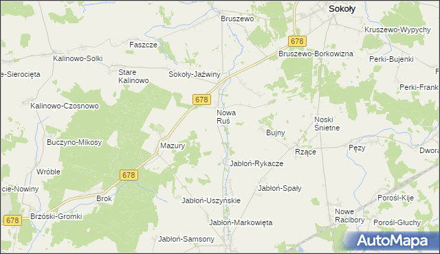 mapa Bujny-Biszewo, Bujny-Biszewo na mapie Targeo