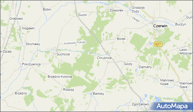 mapa Chruśnice, Chruśnice na mapie Targeo