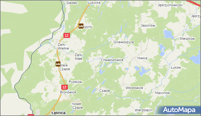 mapa Chwaliszowice, Chwaliszowice na mapie Targeo