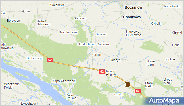 mapa Cieśle gmina Bodzanów, Cieśle gmina Bodzanów na mapie Targeo