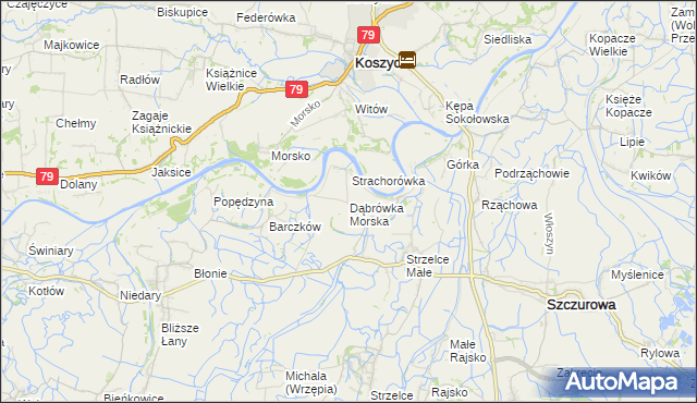 mapa Dąbrówka Morska, Dąbrówka Morska na mapie Targeo