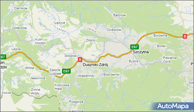 mapa Dolina gmina Szczytna, Dolina gmina Szczytna na mapie Targeo