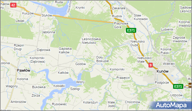 mapa Doły Biskupie, Doły Biskupie na mapie Targeo