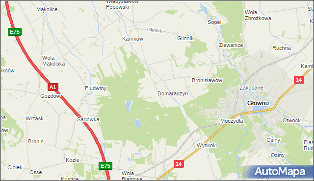 mapa Domaradzyn, Domaradzyn na mapie Targeo