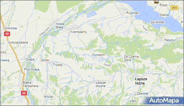 mapa Dursztyn, Dursztyn na mapie Targeo