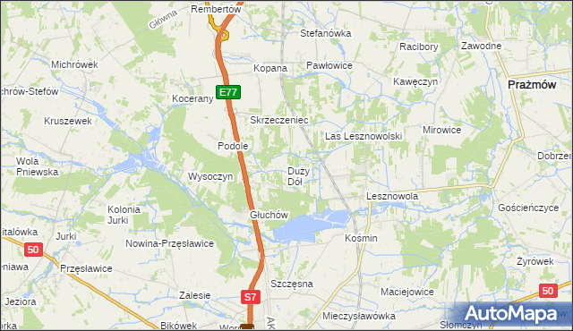 mapa Duży Dół, Duży Dół na mapie Targeo