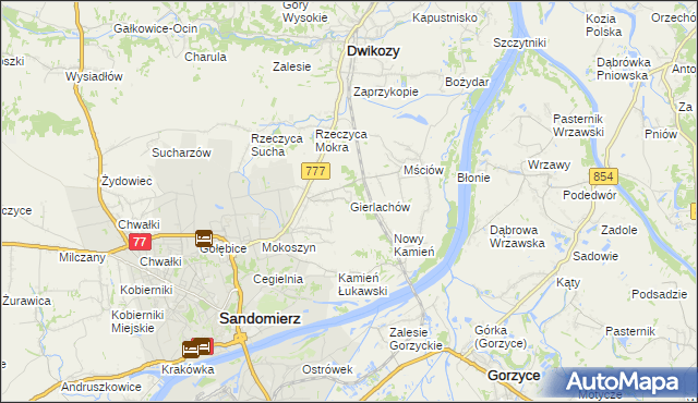 mapa Gierlachów, Gierlachów na mapie Targeo