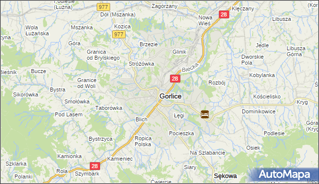 mapa Gorlic, Gorlice na mapie Targeo