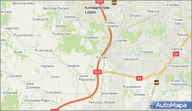 mapa Gorzew, Gorzew na mapie Targeo