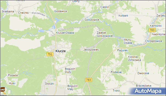 mapa Jaroszowiec, Jaroszowiec na mapie Targeo