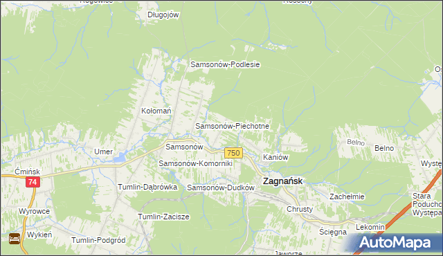 mapa Jasiów, Jasiów na mapie Targeo