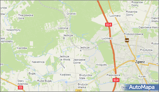 mapa Jedlicze A, Jedlicze A na mapie Targeo