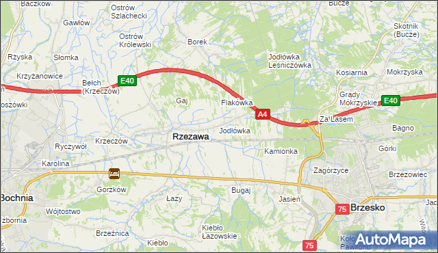 mapa Jodłówka gmina Rzezawa, Jodłówka gmina Rzezawa na mapie Targeo