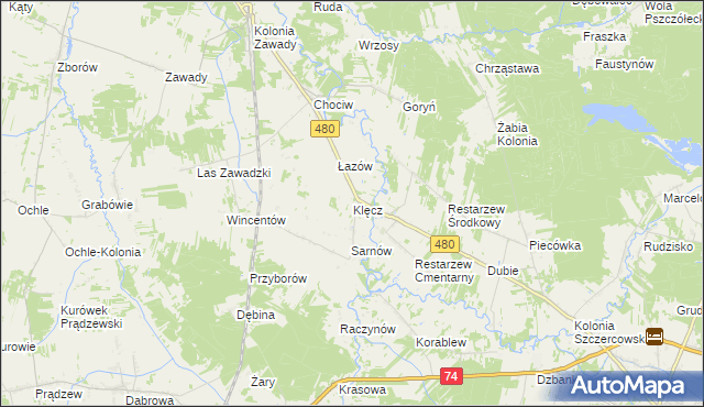 mapa Klęcz, Klęcz na mapie Targeo