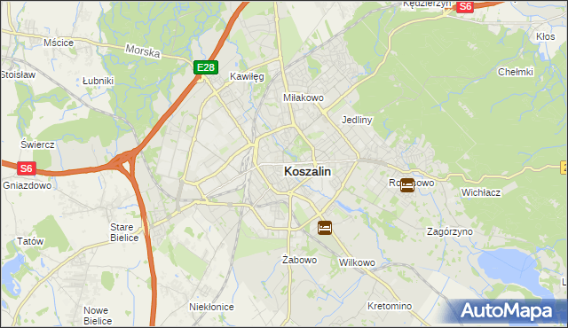 mapa Koszalina, Koszalin na mapie Targeo