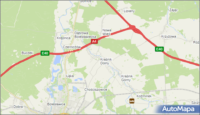 mapa Kraśnik Dolny, Kraśnik Dolny na mapie Targeo