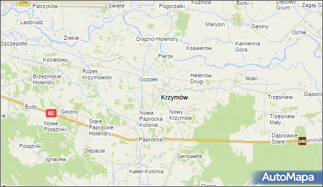 mapa Krzymów powiat koniński, Krzymów powiat koniński na mapie Targeo