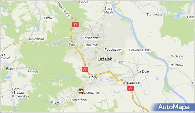 mapa Leżajsk, Leżajsk na mapie Targeo