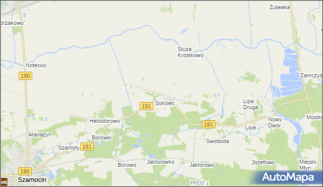 mapa Lipia Góra gmina Szamocin, Lipia Góra gmina Szamocin na mapie Targeo