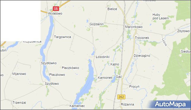 mapa Łosośniki gmina Mogilno, Łosośniki gmina Mogilno na mapie Targeo