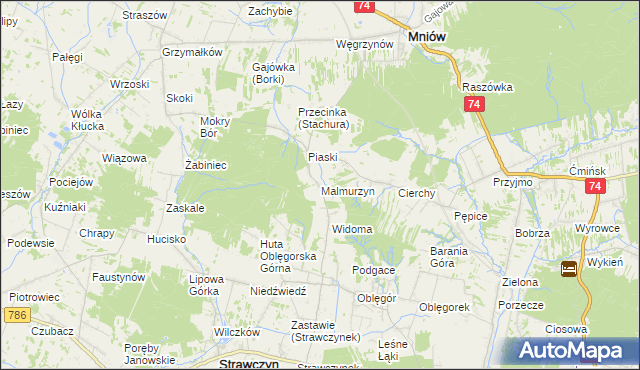 mapa Malmurzyn, Malmurzyn na mapie Targeo