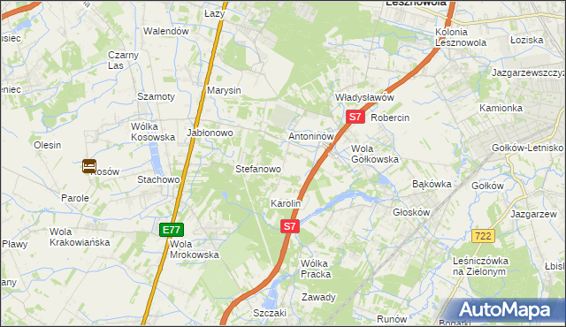 mapa Mieszkowo gmina Piaseczno, Mieszkowo gmina Piaseczno na mapie Targeo