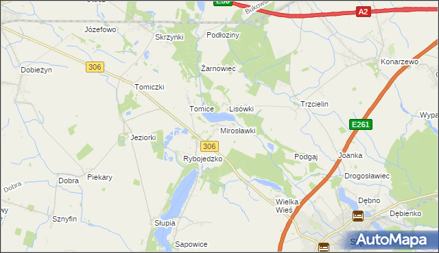 mapa Mirosławki, Mirosławki na mapie Targeo