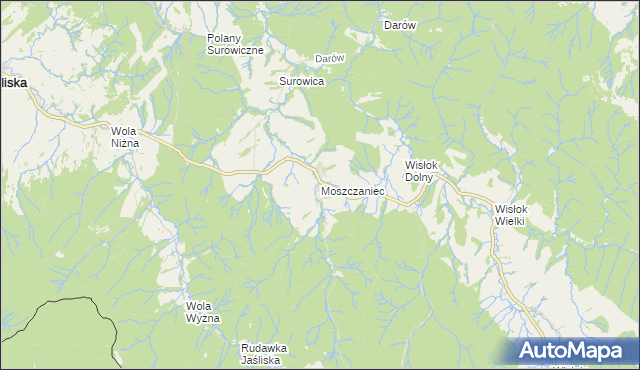 mapa Moszczaniec, Moszczaniec na mapie Targeo