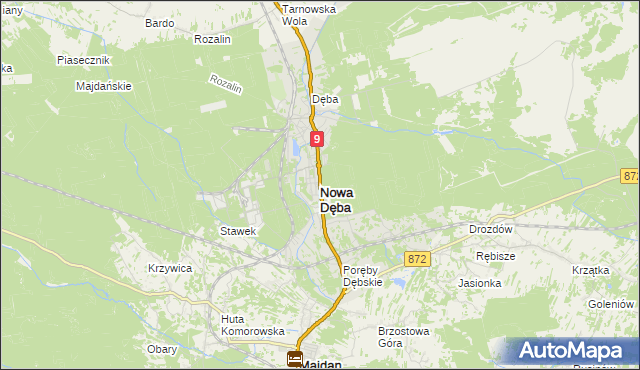 mapa Nowa Dęba, Nowa Dęba na mapie Targeo