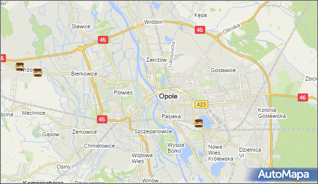 mapa Opola, Opole na mapie Targeo