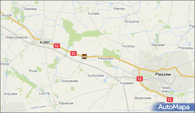 mapa Piekarzew, Piekarzew na mapie Targeo