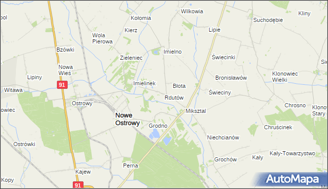 mapa Rdutów gmina Nowe Ostrowy, Rdutów gmina Nowe Ostrowy na mapie Targeo