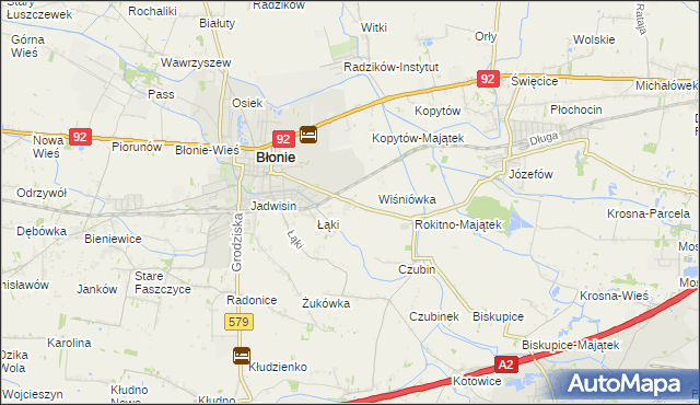 mapa Rokitno gmina Błonie, Rokitno gmina Błonie na mapie Targeo