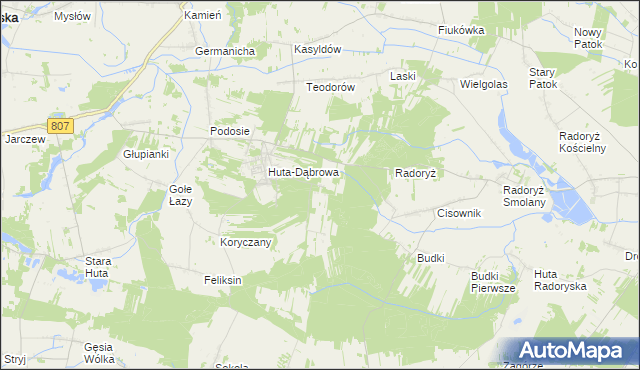 mapa Rozłąki, Rozłąki na mapie Targeo